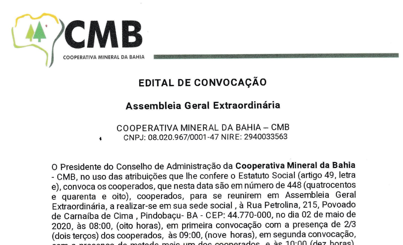 IFBA publica edital de convocação