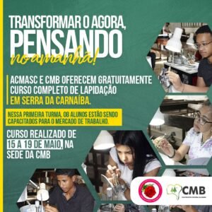 Leia mais sobre o artigo Curso de lapidação oferecido na CMB continua a todo vapor