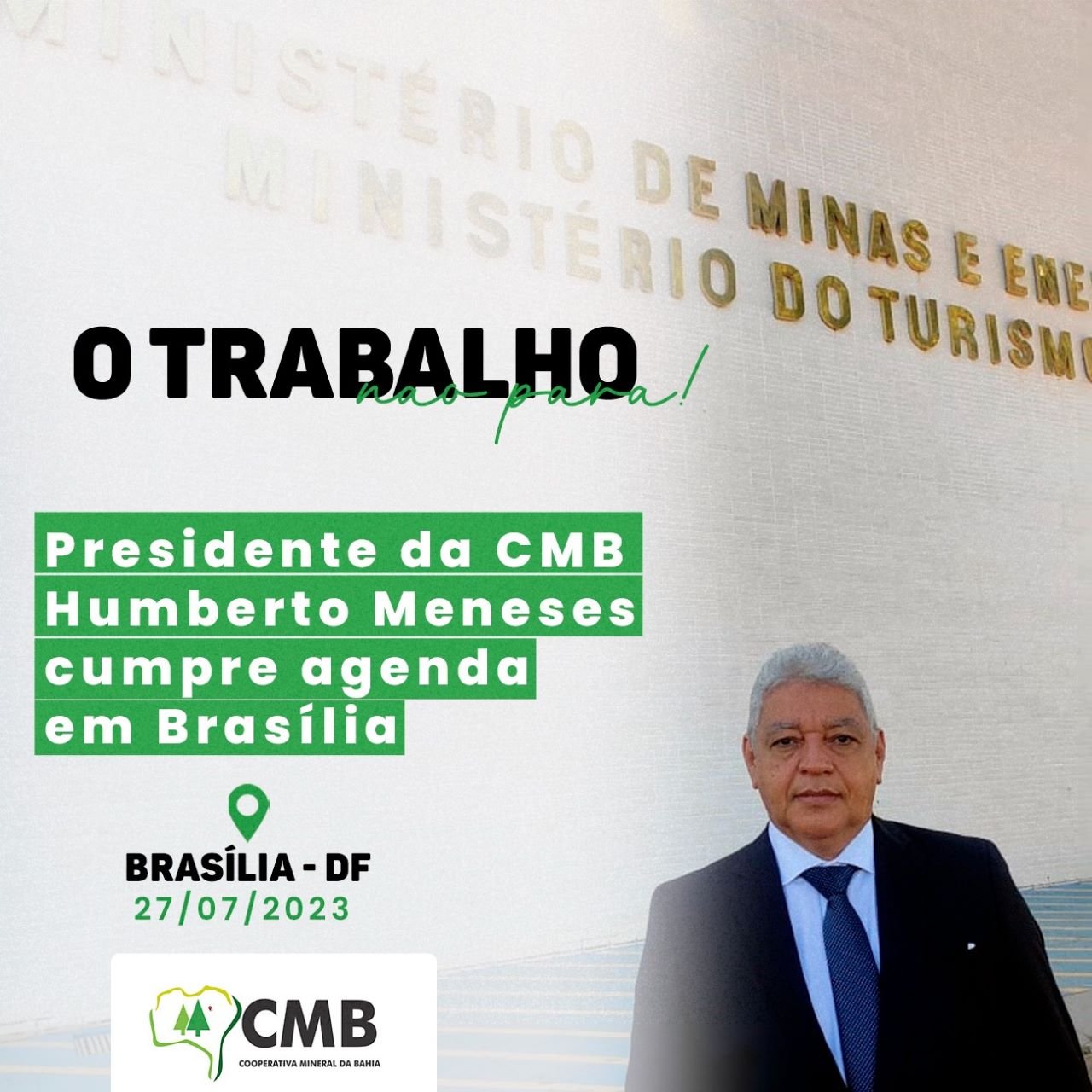 No momento, você está visualizando Em Brasília, presidente da CMB cumpre agenda no Ministério de Minas e Energia
